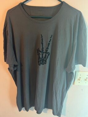 JOHN VARVATOS SKELETON PEACE FINGERS GREY SIZE XXL